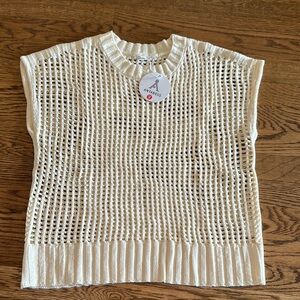 Cream Knit Sleeveless Top